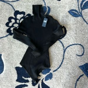 nwt abercrombie and fitch black ribbed turtleneck bodysuit